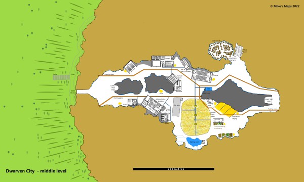 Dwarven city, mid-level plan