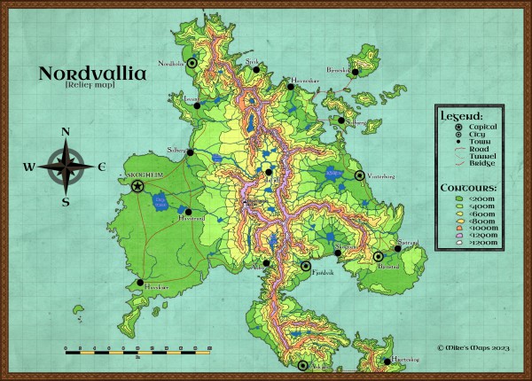 Nordvallia Relief Map