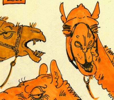 Sketch of camels.