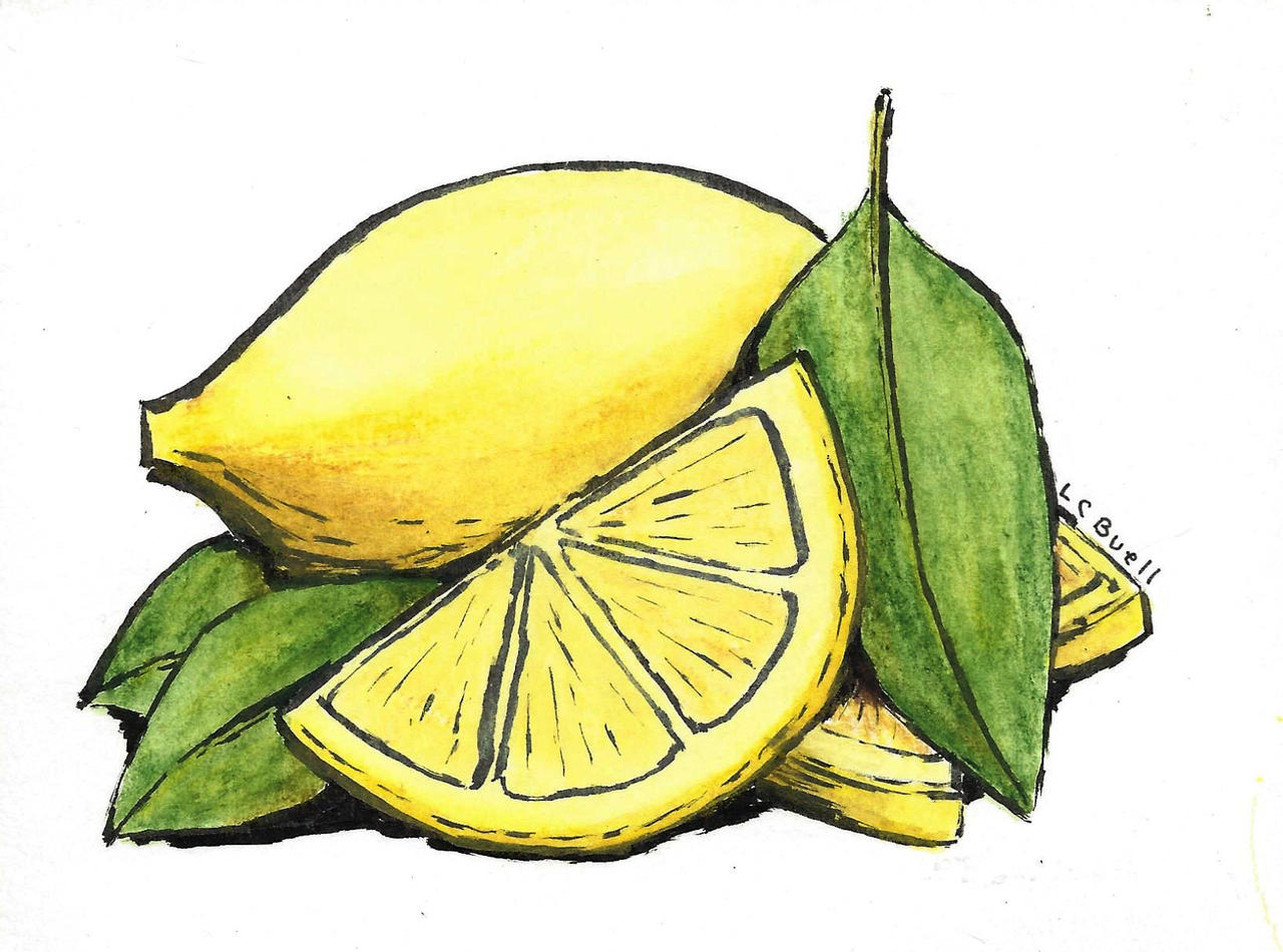 A sliced lemon.
