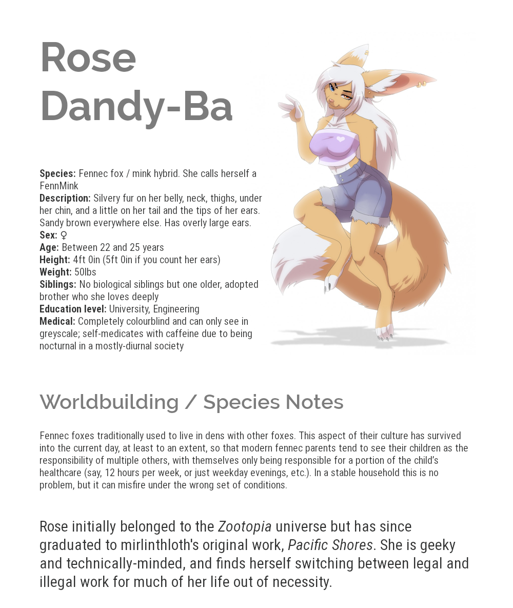 Character Infographic of Rose Dandy-Ba